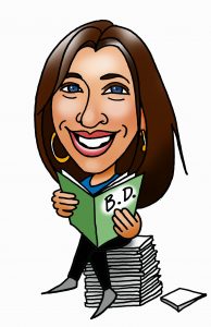 Caricature de Claire Ribouillard, passion BD